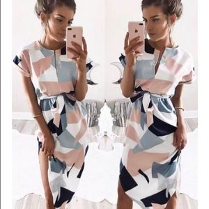 Fun Geometric Pencil Dress